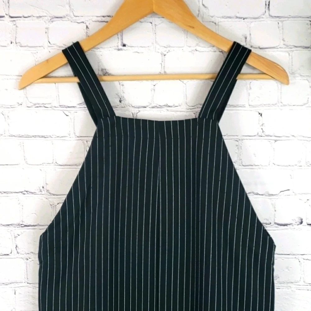 WHITE FAWN Pinstripe Overall Dress Size L